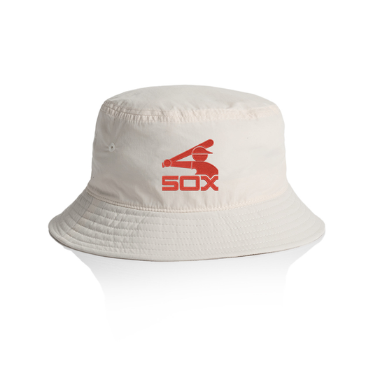 SBG Sox | Bucket Hat in Bone with Red Batterman Logo