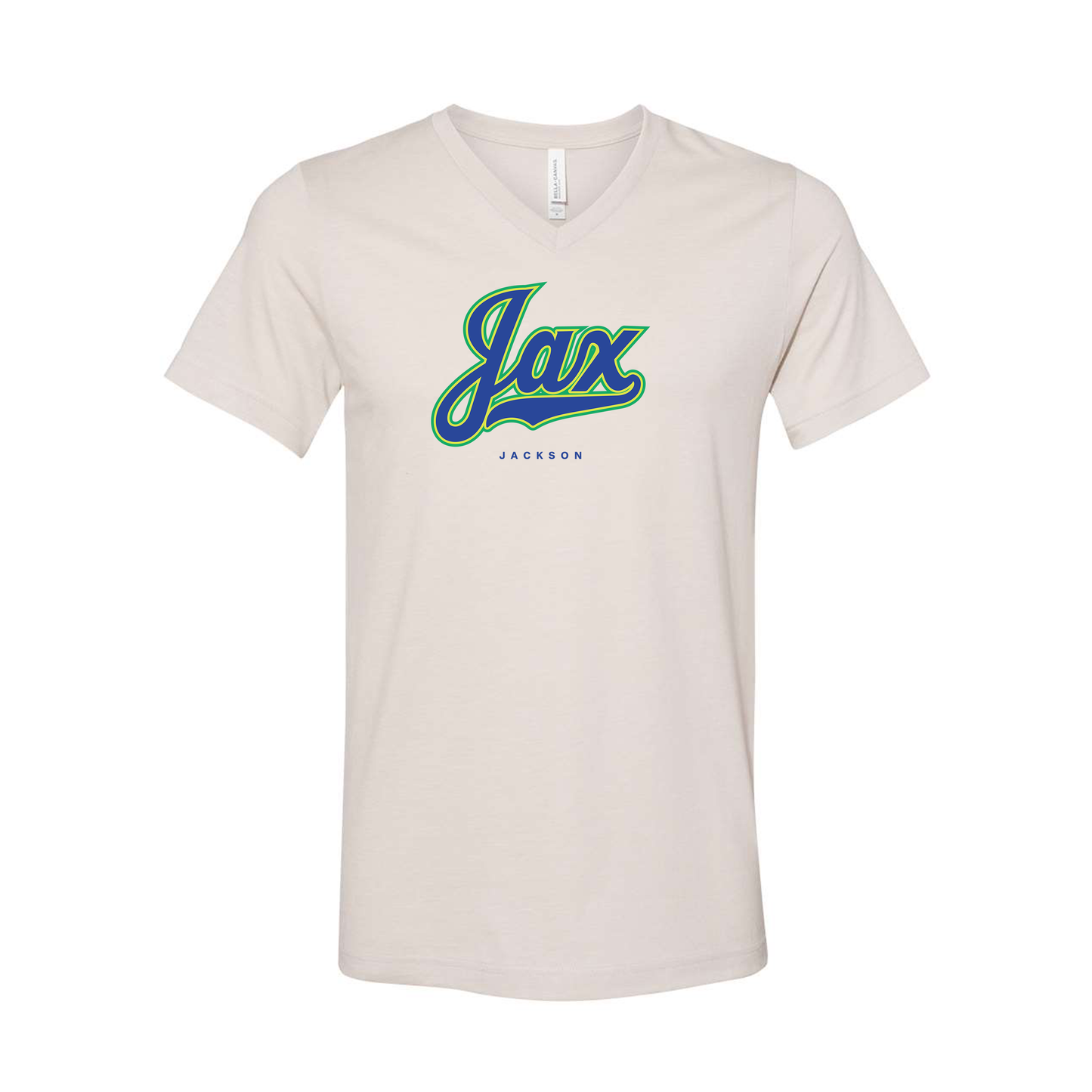 Jax Fanwear | Jax Jackson V-Neck T-Shirt in Heather Dust (Adult)