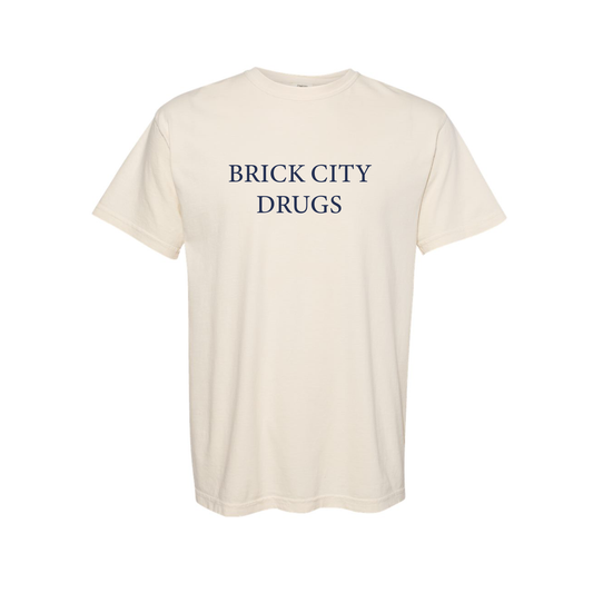 Brick City Drugs | Ivory Serif Tee