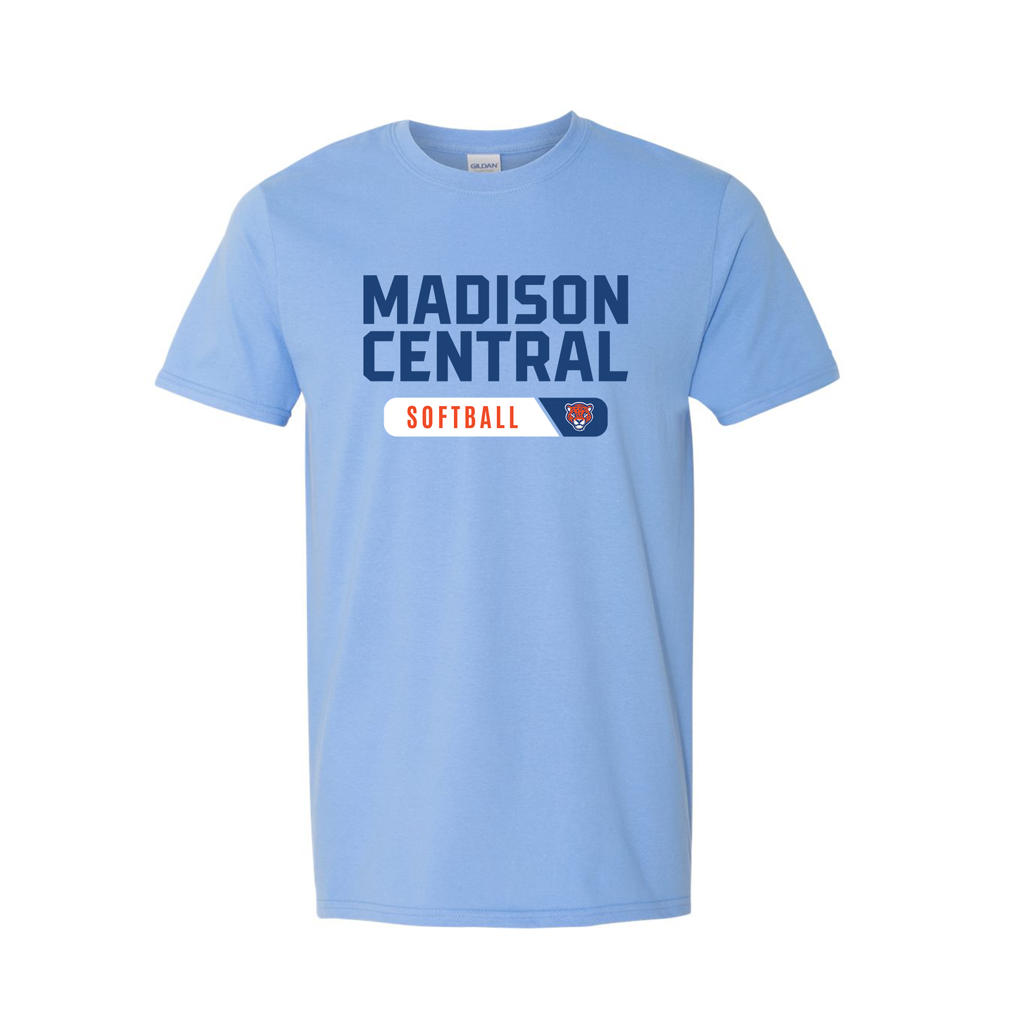 MC Softball | Essential T-Shirt in Carolina Blue | Madison Central Block